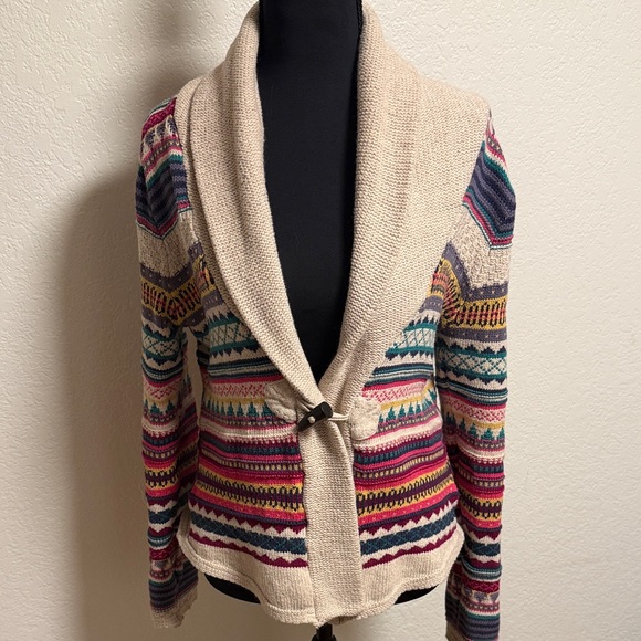 Fun Cream & Multicolor Patterned Cardigan - Picture 3 of 7